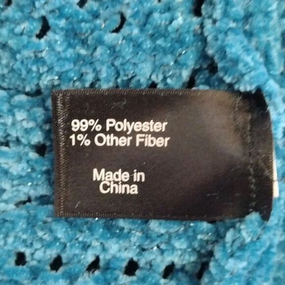 Lane Bryant Teal Metallic Long Sleeve Open Knit Cardigan Plussize 14/ 16 - Picture 16 of 16